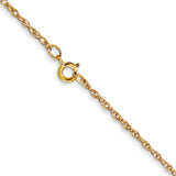 14K Yellow Gold 1.35mm Carded Pendant Rope Chain Necklace - Fine Jewelry Gift