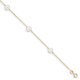 14k 9 inch FW Cultured Pearl Anklet ANK144 - shirin-diamonds
