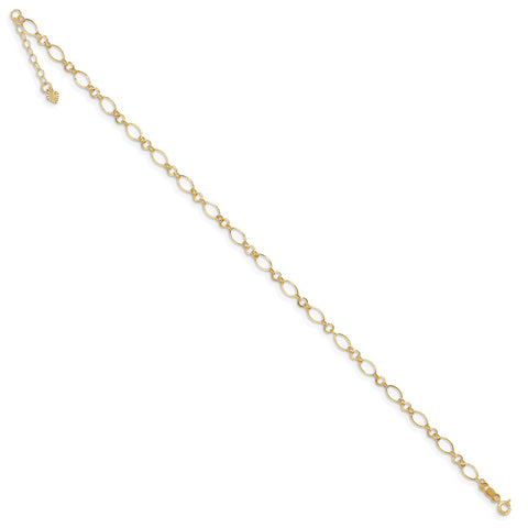 14k 9in with 1in ext Anklet ANK221 - shirin-diamonds