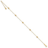 14k Bead with 1in ext Anklet ANK227 - shirin-diamonds