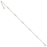 14K Tri-color Oval Link w/ 1in Ext Anklet ANK269 - shirin-diamonds