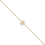 14k Polished Captains Wheel w/1in. Ext. Anklet ANK285 - shirin-diamonds