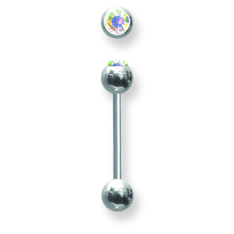 SGSS BB w Press Fit Gem Ball 14G (1.6mm) 5/8 (15mm) Long w 1 6mm gem ba BB1G14-60-66-AB - shirin-diamonds