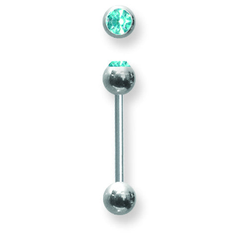 SGSS BB w Press Fit Gem Ball 14G (1.6mm) 5/8 (15mm) Long w 1 6mm gem ba BB1G14-60-66-BA - shirin-diamonds