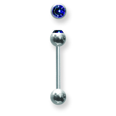 SGSS BB w Press Fit Gem Ball 14G (1.6mm) 5/8 (15mm) Long w 1 6mm gem ba BB1G14-60-66-BC - shirin-diamonds