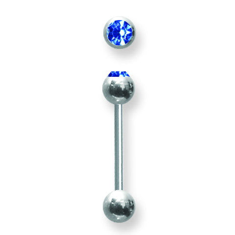 SGSS BB w Press Fit Gem Ball 14G (1.6mm) 5/8 (15mm) Long w 1 6mm gem ba BB1G14-60-66-BD - shirin-diamonds