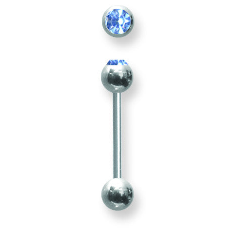 SGSS BB w Press Fit Gem Ball 14G (1.6mm) 5/8 (15mm) Long w 1 6mm gem ba BB1G14-60-66-BL - shirin-diamonds