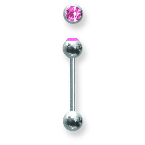 SGSS BB w Press Fit Gem Ball 14G (1.6mm) 5/8 (15mm) Long w 1 6mm gem ba BB1G14-60-66-PK - shirin-diamonds