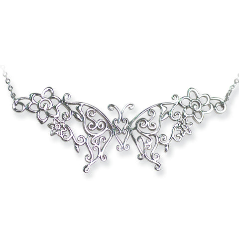 body jewelry Back Belly Chains Vine Scrollwork Butterfly & Flowers w Ball Weight Small BBCC108-SM<BR>