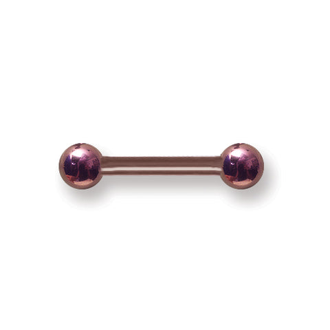 body jewelry Solid Titanium BB 10G (2.6mm) 5/8 (15mm) Long w 6mm Titanium Balls Pink BBT10-60-66-PKT<BR>