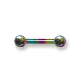 body jewelry Solid Titanium BB 10G (2.6mm) 5/8 (15mm) Long w 6mm Titanium Balls Rain BBT10-60-66-RBZ<BR>