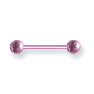 body jewelry Solid Titanium BB 14G (1.6mm) 5/8 (15mm) Long w 5mm Titanium Balls Pink BBT14-60-55-PKT<BR>