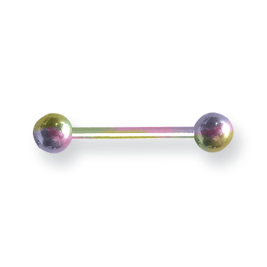 body jewelry Solid Titanium BB 14G (1.6mm) 5/8 (15mm) Long w 5mm Titanium Balls Rain BBT14-60-55-RBZ<BR>