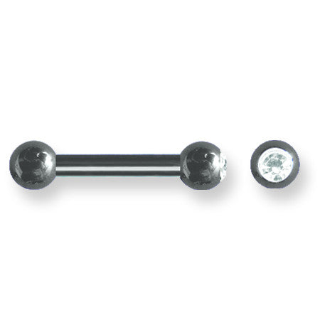 Solid Titanium BB w Single Press Fit Gem Ball 10G (2.6mm) 5/8 (15mm) Lo BBT1G10-60-66-UCCL - shirin-diamonds