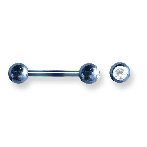 Solid Titanium BB w Single Press Fit Gem Ball 14G (1.6mm) 5/8 (15mm) Lo BBT1G14-60-66-BCTCL - shirin-diamonds