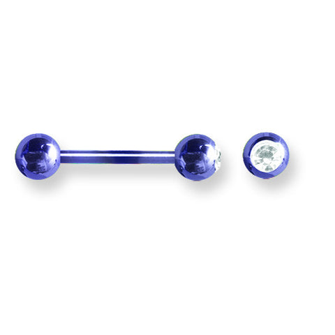 Solid Titanium BB w Single Press Fit Gem Ball 14G (1.6mm) 5/8 (15mm) Lo BBT1G14-60-66-BDRCL - shirin-diamonds