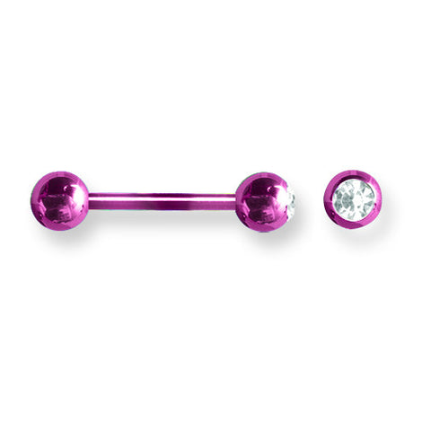 Solid Titanium BB w Single Press Fit Gem Ball 14G (1.6mm) 5/8 (15mm) Lo BBT1G14-60-66-PKCL - shirin-diamonds