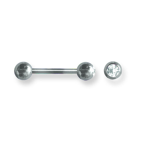 Solid Titanium BB w Single Press Fit Gem Ball 14G (1.6mm) 5/8 (15mm) Lo BBT1G14-60-66-UCCL - shirin-diamonds