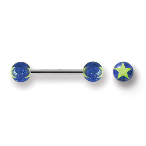 SGSS BB w UV Sensitive Acrylic Star Inlay Glitter Balls 14G (1.6mm) 5/8 BBVAI14-60-66-BCGY - shirin-diamonds