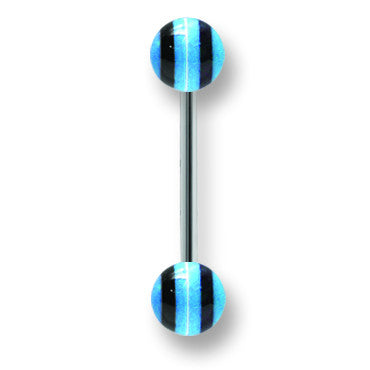 Stainless Stl Straight BB w Acrylic Neon Layered Balls 14G (1.6mm) 5/8 BBVALN14-60-66-BBKW - shirin-diamonds