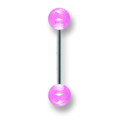 SGSS BB w UV Sensitive Clear Acrylic Balls 14G (1.6mm) 5/8 (15mm) Long BBVAU14-60-66-PK - shirin-diamonds