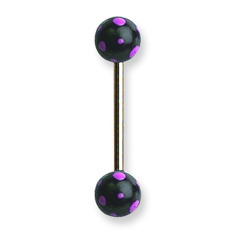 SGSS Straight BB w 2 Acrylic Polka Dotted Balls BBVPDB14-60-66-BKPK - shirin-diamonds