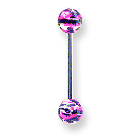 SGSS BB w Acrylic Painted Picture Balls 14G (1.6mm) 5/8 (15mm) Long 6x6 BBVPP14-60-102-RD - shirin-diamonds
