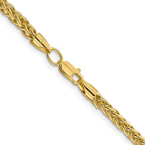 14k 4.30mm Semi-solid 3-Wire Wheat Chain (Weight: 12.04 Grams, Length: 24 Inches)