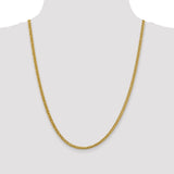 14k 4.30mm Semi-solid 3-Wire Wheat Chain (Weight: 12.04 Grams, Length: 24 Inches)
