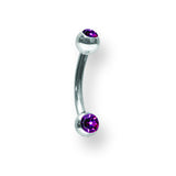 SGSS Curv BB w Press Fit Gem Balls 16G (1.3mm) 5/16 (8mm) Long 3x3mm Ge BCV2G16-30-33-PUD - shirin-diamonds