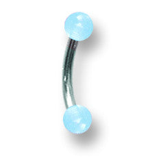 SGSS Curv BB w Glow in Dark Acrylic Balls 16G (1.3mm) 5/16 (8mm) Long 3 BCVAGL16-30-33-GB - shirin-diamonds