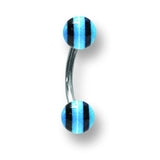 Stainless Stl Curv BB w Acrylic Neon Layered Balls 16G (1.3mm) 5/16 (8m BCVALN16-30-44-BBKW - shirin-diamonds