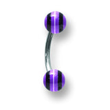 Stainless Stl Curv BB w Acrylic Neon Layered Balls 16G (1.3mm) 5/16 (8m BCVALN16-30-44-PBKW - shirin-diamonds