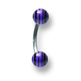 Stainless Stl Curv BB w Acrylic Neon Layered Balls 16G (1.3mm) 5/16 (8m BCVALN16-30-44-PUBK - shirin-diamonds
