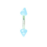 SGSS Curv BB w Glow Acrylic Cones 16G (1.3mm) 5/16 (8mm) Long  w 4mm Gl BCVCGL16-30-44-GB - shirin-diamonds