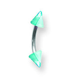 SGSS Curv BB w Acrylic Vert Layered Cones 16G (1.3mm) 3/8 (10mm) Long w BCVLVC16-40-44-BLC - shirin-diamonds