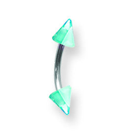 SGSS Curv BB w Acrylic Vert Layered Cones 16G (1.3mm) 3/8 (10mm) Long w BCVLVC16-40-44-BLC - shirin-diamonds
