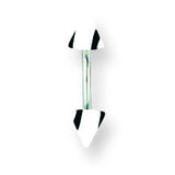 SGSS Curv BB w Acrylic Vert Racer Stripe Cones 16G (1.3mm) 5/16 (8mm) L BCVMVC16-30-44-BW - shirin-diamonds