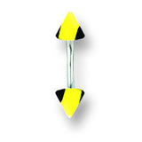 SGSS Curv BB w Acrylic Vert Racer Stripe Cones 16G (1.3mm) 5/16 (8mm) L BCVMVC16-30-44-BYY - shirin-diamonds