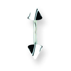 SGSS Curv BB w Acrylic Vert Racer Stripe Cones 16G (1.3mm) 5/16 (8mm) L BCVMVC16-30-44-GBK - shirin-diamonds