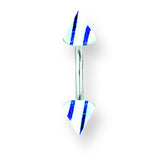 SGSS Curv BB w Acrylic Vert Racer Stripe Cones 16G (1.3mm) 5/16 (8mm) L BCVMVC16-30-44-VDB - shirin-diamonds