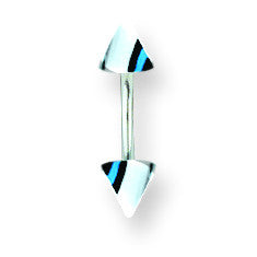 SGSS Curv BB w Acrylic Vert Racer Stripe Cones 16G (1.3mm) 3/8 (10mm) L BCVMVC16-40-44-BBGC - shirin-diamonds