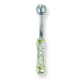 SGSS 2 Tone Curv BB 14G (1.6mm) 11mm long Curv BB w 5mm clear gem top ball BCVTTO103 - shirin-diamonds