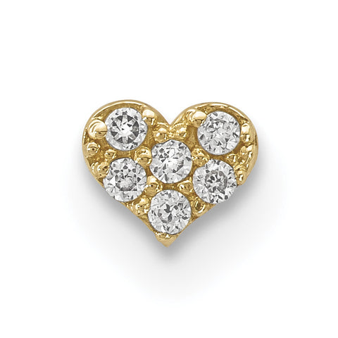 14k CZ Heart Labret/Face Jewelry BD116 - shirin-diamonds