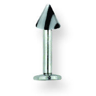 SGSS Labret w Acrylic Vert Racer Stripe Cone 14G (1.6mm) 3/8 (10mm) Lon BDLMVC14-40-44-BG - shirin-diamonds