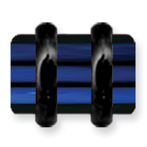 Acrylic UV Sensitive Layered Plug (Racer Stripes) Mens Colors w Flat Ends BDPALM0-50-BCBK - shirin-diamonds