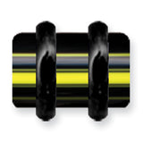 Acrylic UV Sensitive Layered Plug (Racer Stripes) Mens Colors w Flat Ends BDPALM0-50-BTY - shirin-diamonds