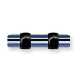 Acrylic UV Sensitive Layered Plug (Racer Stripes) Mens Colors w Flat Ends BDPALM10-50-BBW - shirin-diamonds