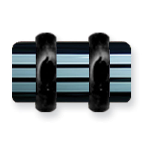 Acrylic UV Sensitive Layered Plug (Racer Stripes) Mens Colors w Flat Ends BDPALM2-50-YGB - shirin-diamonds