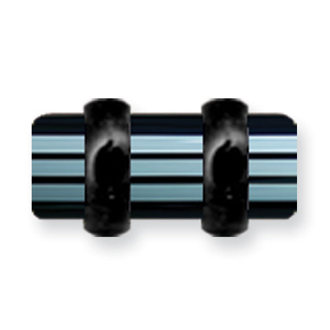 Acrylic UV Sensitive Layered Plug (Racer Stripes) Mens Colors w Flat Ends BDPALM4-50-YGB - shirin-diamonds